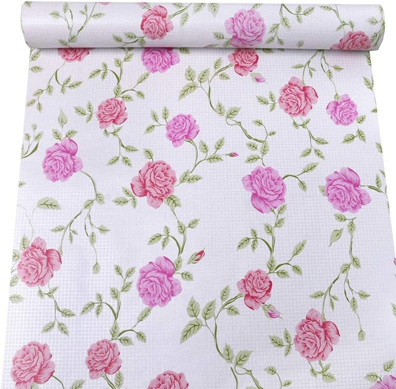 Maefele® Floral Self-Adhesive PVC Wallpaper 304CM X 45CM (PinkRed) - Image 2