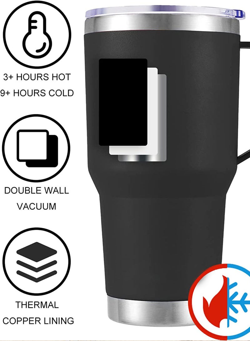 GEMFUL 30OZ Metal Travel Cup – Leakproof Insulated Water Bottle with Straw – Reusable Stainless Steel Mug for Coffee & Iced Drinks - Image 4