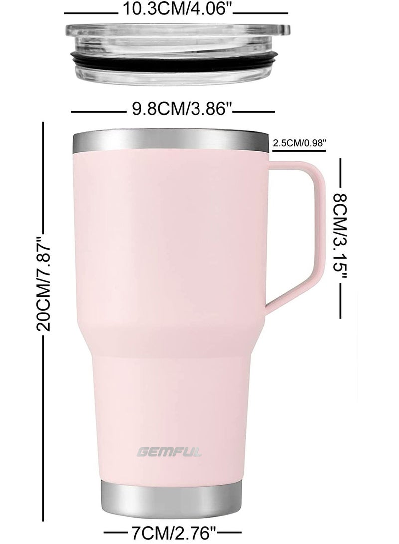 GEMFUL 30OZ Metal Travel Cup – Leakproof Insulated Water Bottle with Straw – Reusable Stainless Steel Mug for Coffee & Iced Drinks - Image 2