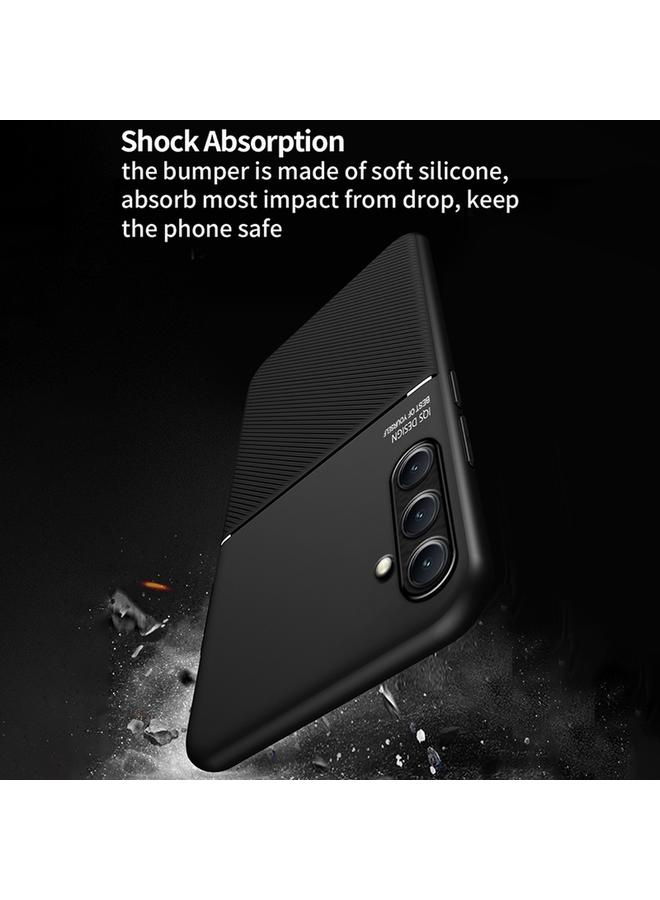 S-TOP Case For Samsung Galaxy M35 Classic Tilt Strip Grain Magnetic PC Hybrid TPU Phone Case - Image 5