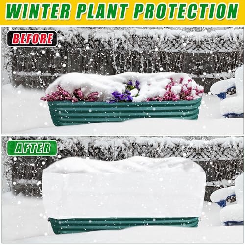 UYEDUJZ Plant Covers Freeze Protection 4.6 x 2.3 x 1.5FT Rectangular Plant Cover for Winter, 2 Pcs Frost Cloth for Outdoor Plants Raised Garden Bed Cover, Winter Frost Blanket with Insulated Liner Drawstring - Image 5