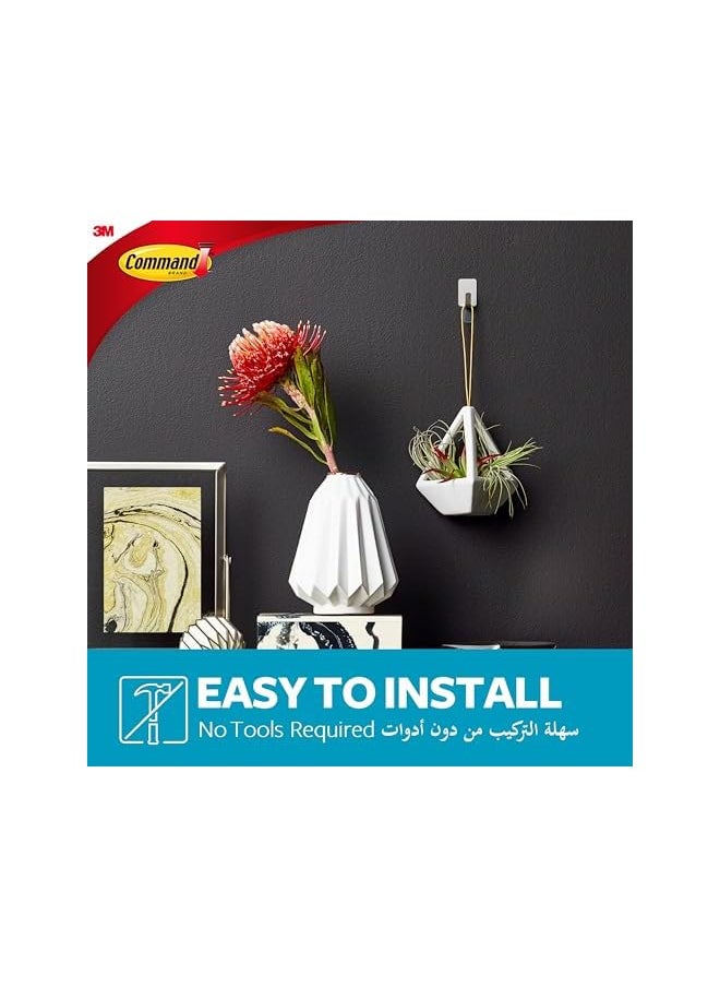 Command Command Stainless Steel Metal Small Hook Silver color, 4 hooks + 5 strips/pack | holds 225 gr. each hook | Organize | Decoration | No Tools | Holds Strongly | Damage-Free Hanging  - Image 5