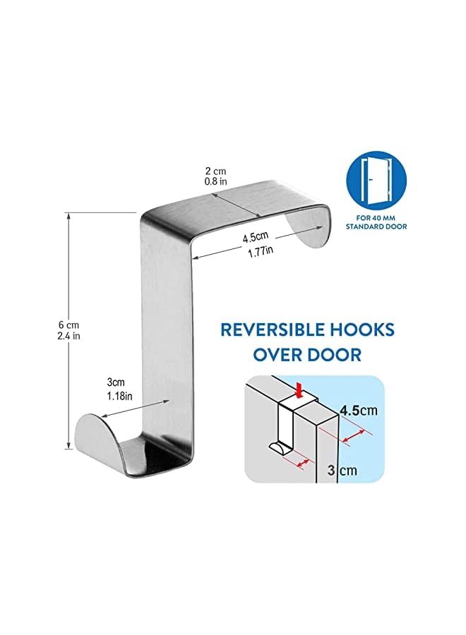 promass Bathroom Hook, Towels Over Door Hooks Over Door Hanger for Coat Stand, Towel, Clothes Coat Hooks for Bedroom, Clothes Hangers Helps for Tidy Rooms and Saves, 4PACK - Image 5