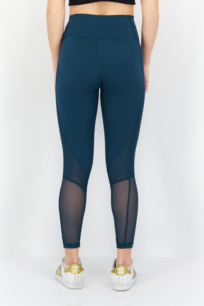 Adidas Women Sportswear Fit Brand Logo Training Tight, Teal Green - Image 4