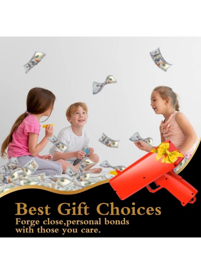 Meetion Money Gun Paper Playing Spary Toy Gun, Prop with 100 Pcs Play Cash Party Supplies - Image 4