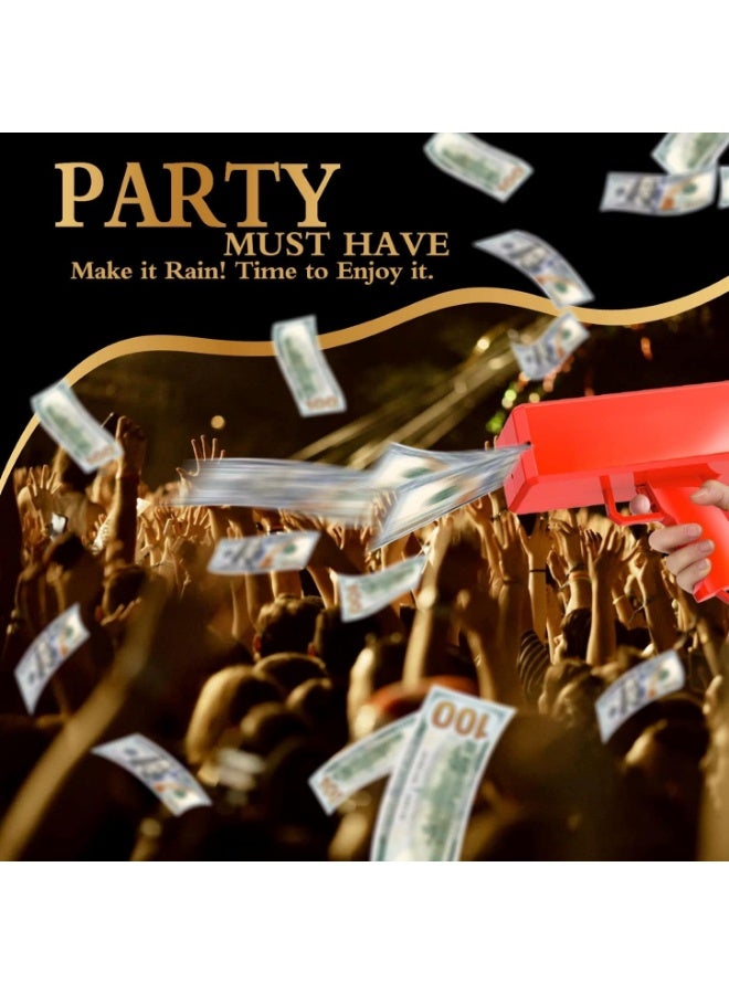 Meetion Money Gun Paper Playing Spary Toy Gun, Prop with 100 Pcs Play Cash Party Supplies - Image 5
