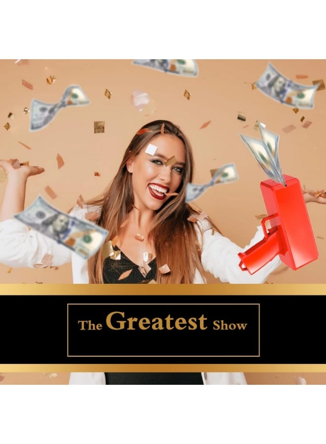 Meetion Money Gun Paper Playing Spary Toy Gun, Prop with 100 Pcs Play Cash Party Supplies - Image 3