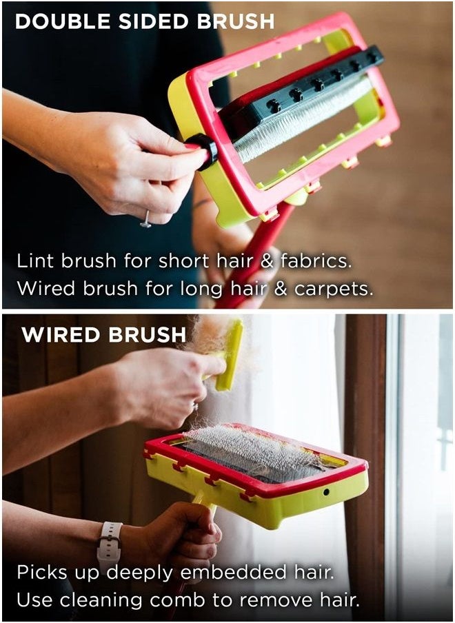 LeBRUSH - 2.0 Pet Hair Remover for Carpet for Short & Long Cat, Dog Hair | Remover for Carpet & Couch, Carpet Rake, Pet Hair Removal Tool, Carpet Broom, Pet Hair Rake, Dog Fur Remover Green - Image 1