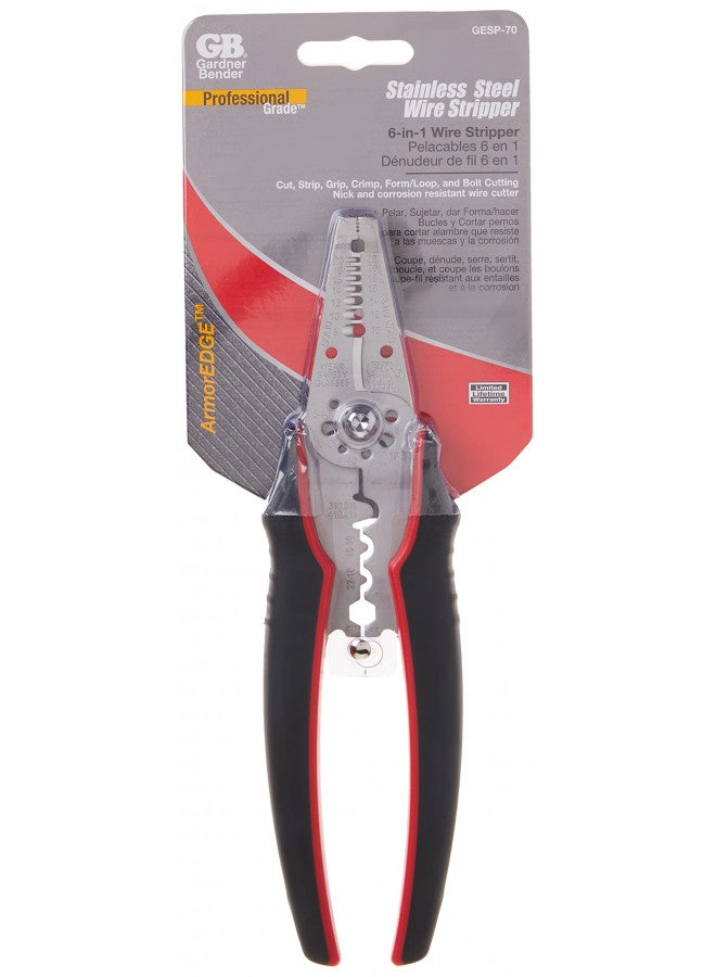 Gardner Bender GESP-70 Professional Grade ArmorEdge 3-in-1 Wire Stripper/Crimper/Cutter, Stainless Steel, 22-10 AWG , Black - Image 4
