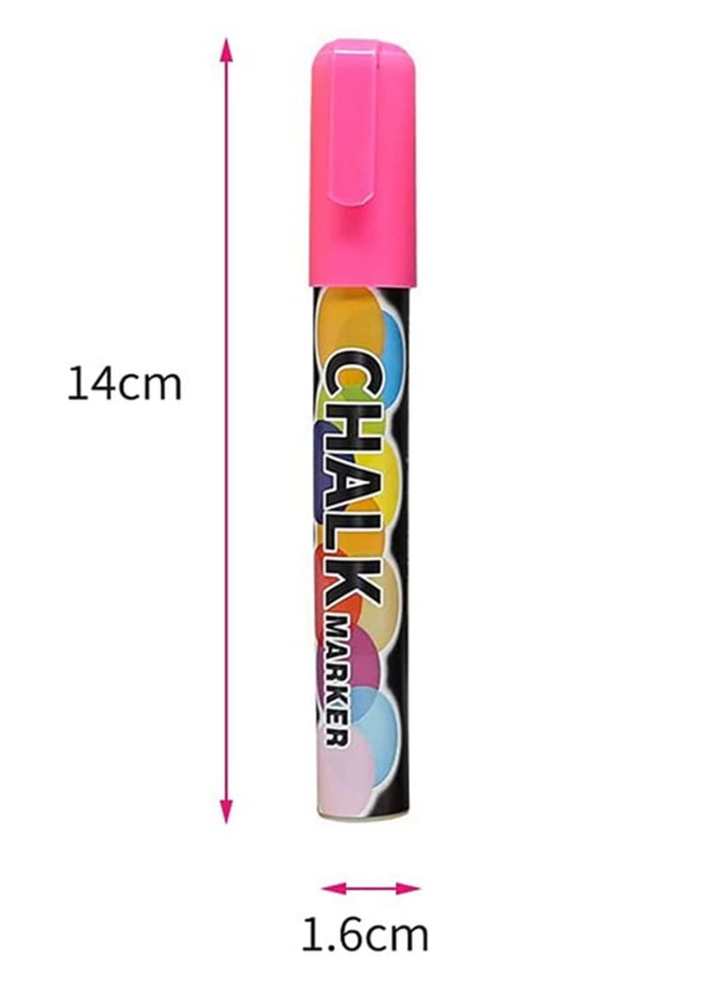Generic 8 Pack Liquid Chalk Markers Colorful Erasable Chalkboard Pens for Glass Windows Blackboard 6mm Reversible Tip Dry Erase Markers 8 Vibrant Colors for Kids Adult  - Image 2