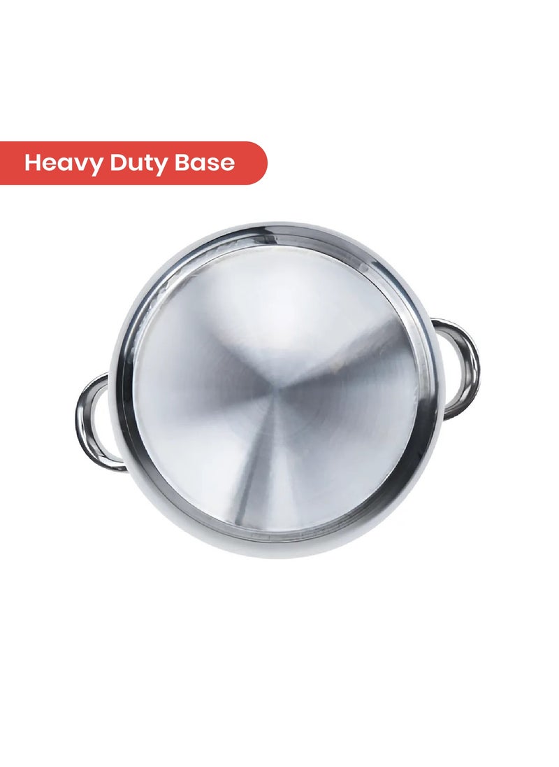 10 Pcs Tri-ply Stainless Steel Cookware Set - Induction Compatible, Dishwasher Safe, Oven Safe, Ergonomic Handles, and Chrome Finish