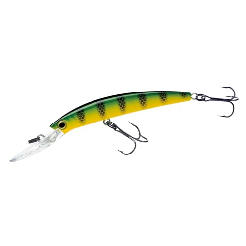 Yo-Zuri R1301MPC Crystal Minnow Deep Diver Walleye, Floating 5-1/4", 7/8 oz, 2 Hook, Green Perch - Image 1