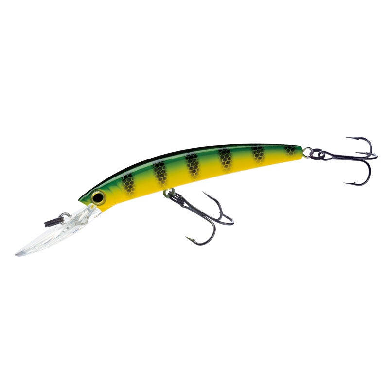 Yo-Zuri R1301MPC Crystal Minnow Deep Diver Walleye, Floating 5-1/4", 7/8 oz, 2 Hook, Green Perch - Image 5