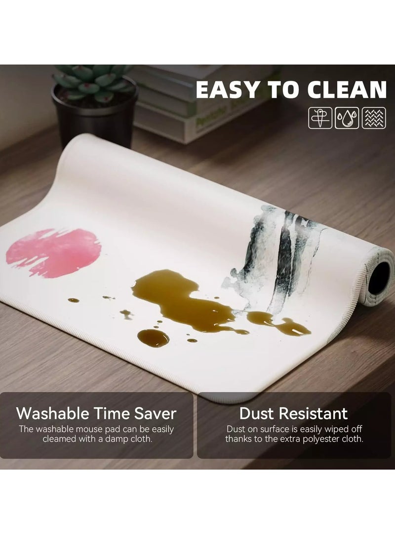 Japanese Cherry Blossom Design White Mouse Pad, Large Extended Mouse Pad for Office with Stitched Edges and Non-Slip Rubber Base, XL Gaming Mouse Pad ( 70x30x2mm ) - Image 4