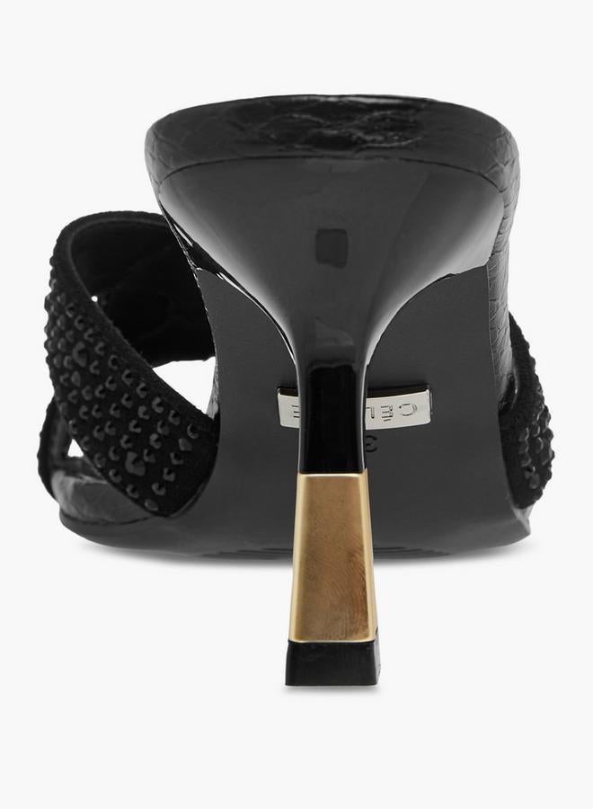 سيليست صنادل نسائية مزينة بكعب مائل سهلة الارتداء - Image 5