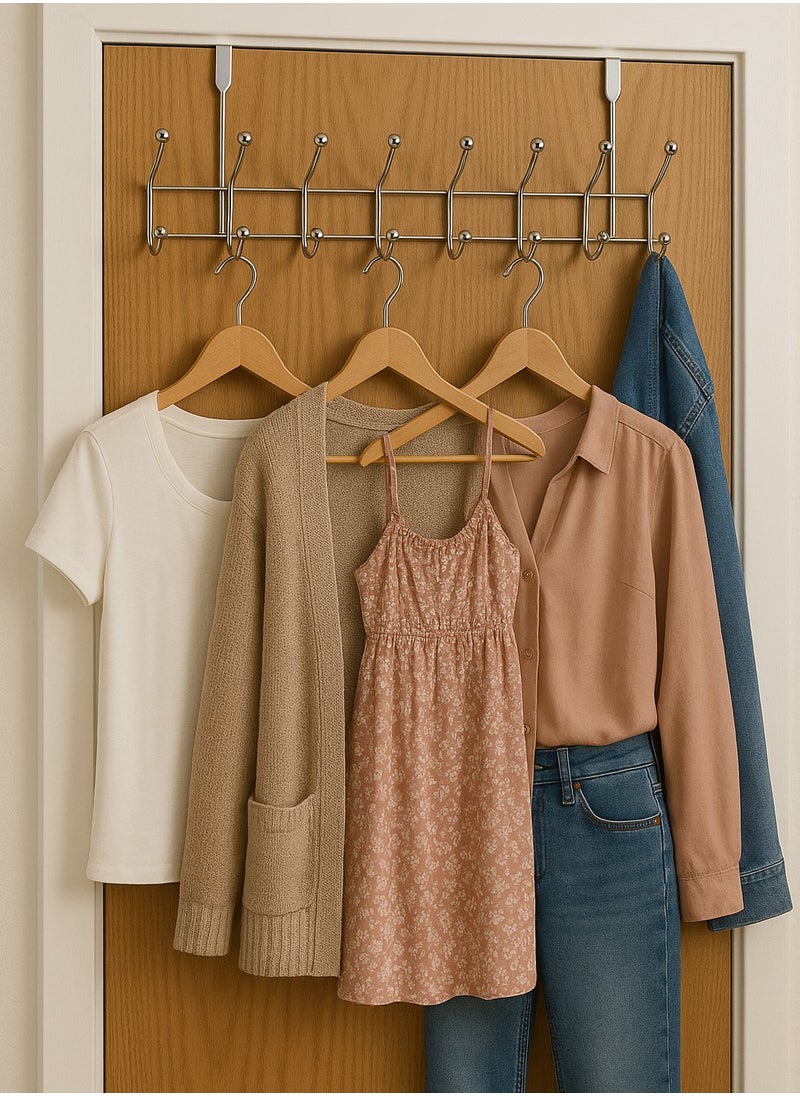 ALMUFARREJ - Over the Door Metal Clothes Hanger with 8 Hooks - Image 1