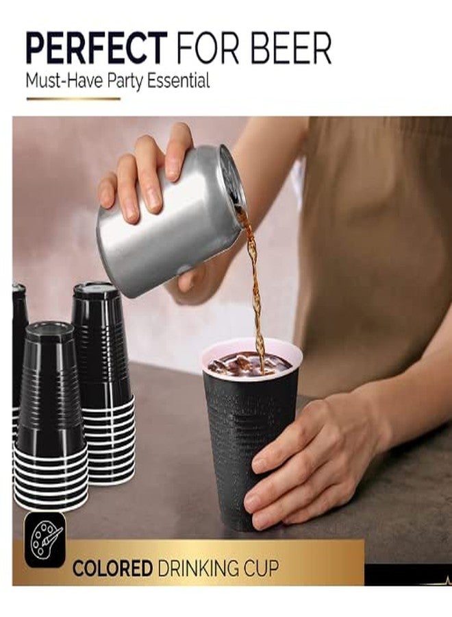 Selibration مجموعة سيليبريشن (25 قطعة) أكواب لعبة بونغ سوداء، أكواب بلاستيكية ملونة قابلة لإعادة الاستخدام مع كرات، مثالية لحفلات العزوبية وحفلات الكوكتيل، زجاج قوي قابل لإعادة الاستخدام | كرتان متضمنتان - Image 5