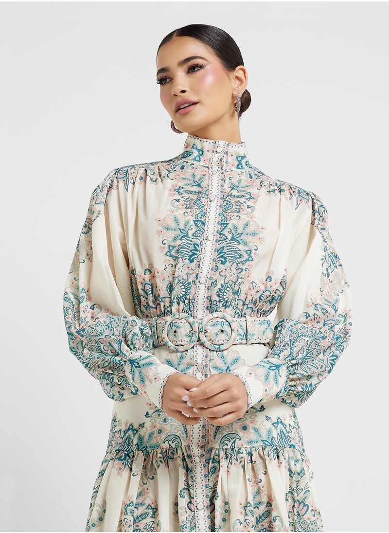 Khizana - Abstract Print Dress - Image 1