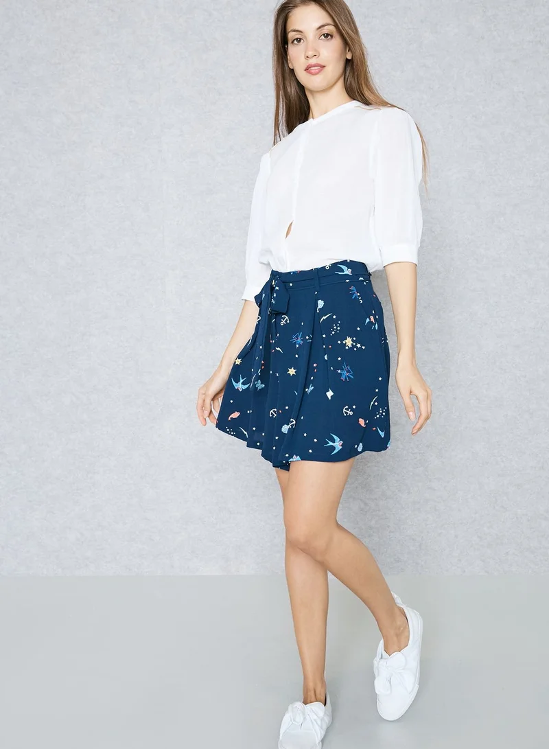 Ginger Printed Self Tie Shorts