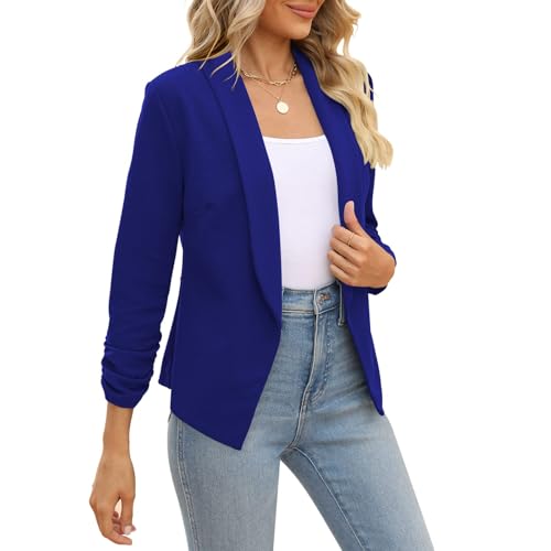 POGTMM POGT Suits and Blazers Business Church Office Blazer Jacket Open Front (M, Dark Blue) - Image 5