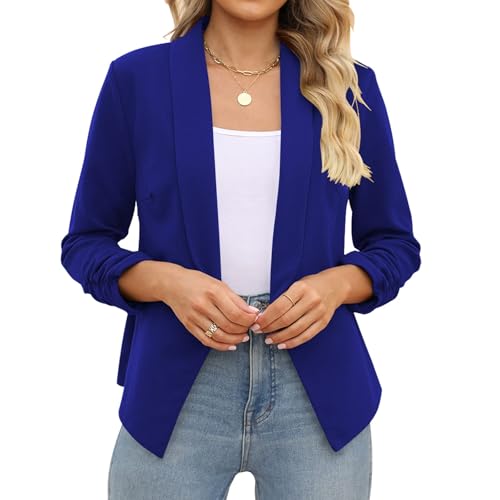 POGTMM POGT Suits and Blazers Business Church Office Blazer Jacket Open Front (M, Dark Blue) - Image 3