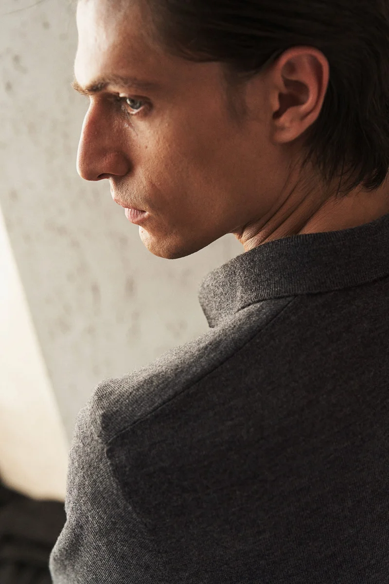 H&M Slim Fit Wool Polo Shirt