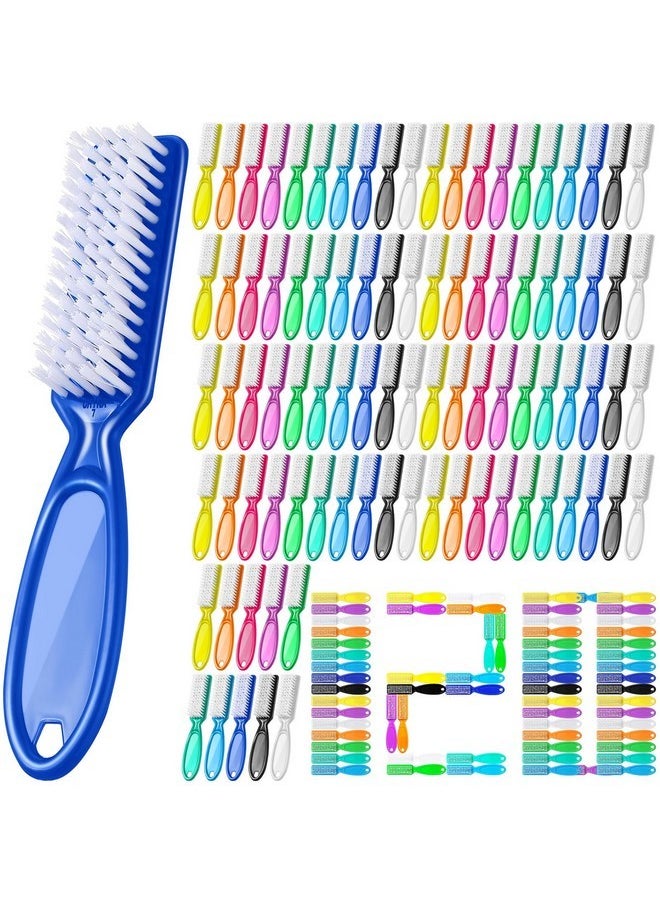 Mifoci 120 Pcs Handle Grip Nail Brush For Cleaning Fingernails Cleaner Nail Scrub Cleaning Brush Bulk Hand Cleaning Brushes Soft Stiff Bristles Pedicure Manicure Tools For Nail And Toe (Cute Color)  - Image 1
