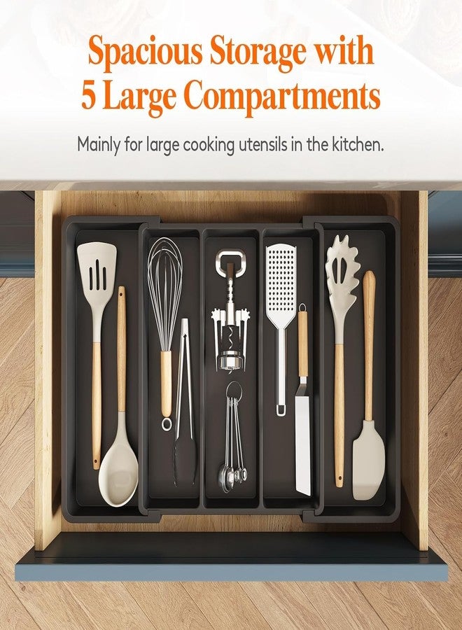 PRAYAN ENTERPRISE 5 Drawer Organizer Tray, Expandable Cutlery Tray For Kitchen Drawer Utensil Tray for Kitchen Organizer, BPA Free Flatware and Cutlery Holder, Adjustable Storage for Spoons Forks Knives (5) - Image 5