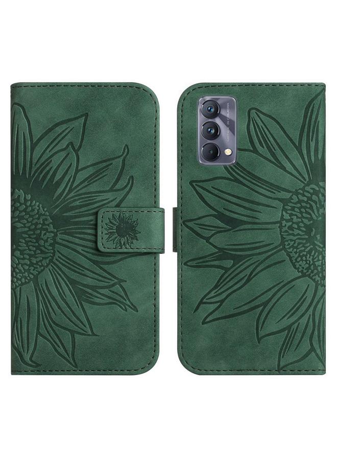 S-TOP Case For Realme GT Master Skin Feel Sun Flower Pattern Flip Leather Phone Case with Lanyard - Image 2