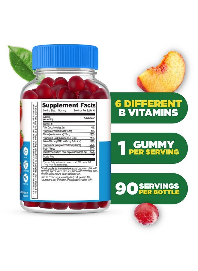 Lifeable Sugar Free Vitamin B Complex Gummies | B-Complex with Vitamin C | Great Tasting VIT B Complex Vitamins | Energy and Nerve Support | B Vitamins Complex for Women, Men, Adults | 90 Gummies - Image 2