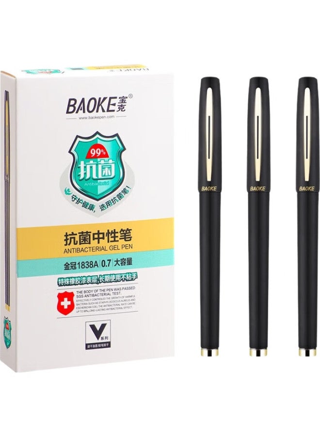 Baoke Pc1838A Large Capacity Gel Pen 0.7Mm For Daily Writing, Office, And Signature, Black, 12 Pens/Box - Image 1