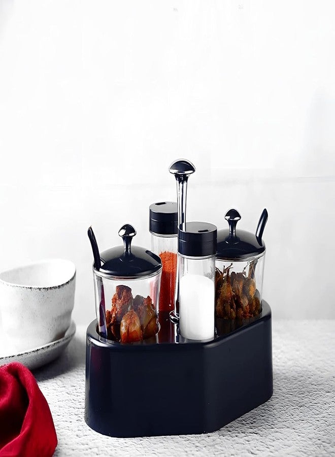 Shrux 4-Piece Premium Spice & Pickle Storage Jars – Transparent Food-Grade Plastic Containers with Shake & Pour Lids – Elegant, Break-Resistant, Space-Saving Kitchen Organizer for Salt, Pepper & More - Image 2