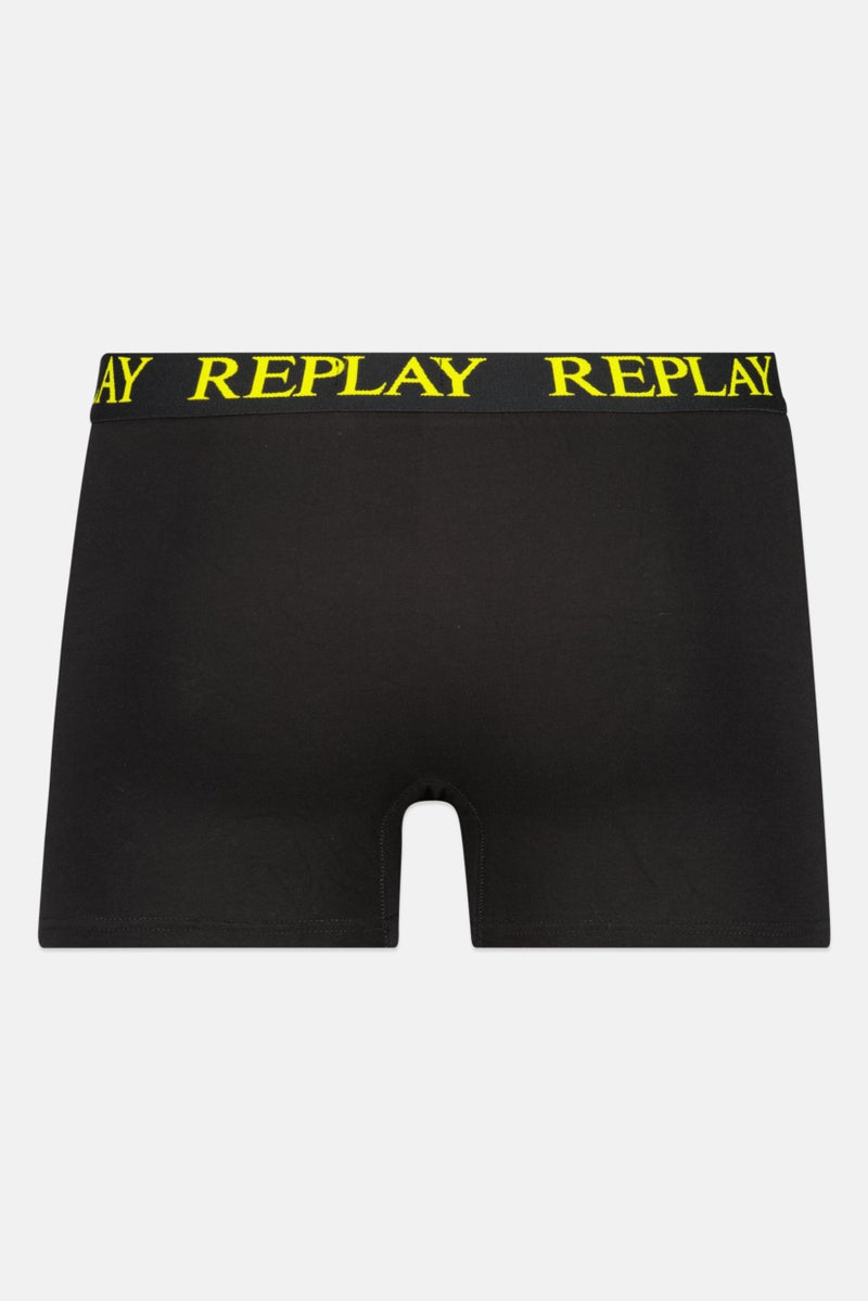 Replay Men 2 Pack Brand Logo Trunks, Black  - Image 3