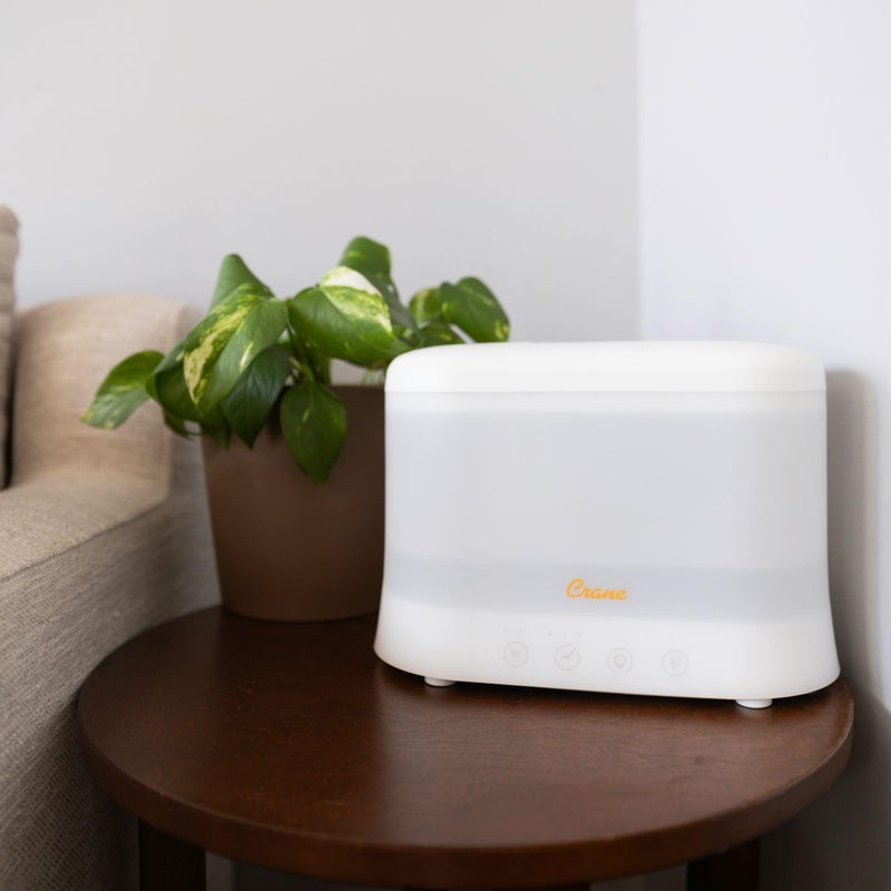 Crane 1.9 Liter Top Fill Cool Mist Humidifier & Essential Oil Diffuser, Whisper-Quiet, 15-Hour Run Time, Night Light, Small Room Air Humidifier, Humidifiers For Bedroom Kids - Image 4
