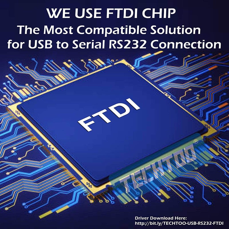 TECHTOO 4 Port Professional FTDI CHIP USB to Serial RS232 DB9 Adapter Converter Serial Cable 9-Pin Male to Male with Thumbscrews (W/Thumbscrews, 4 RS232 Port) - Image 2