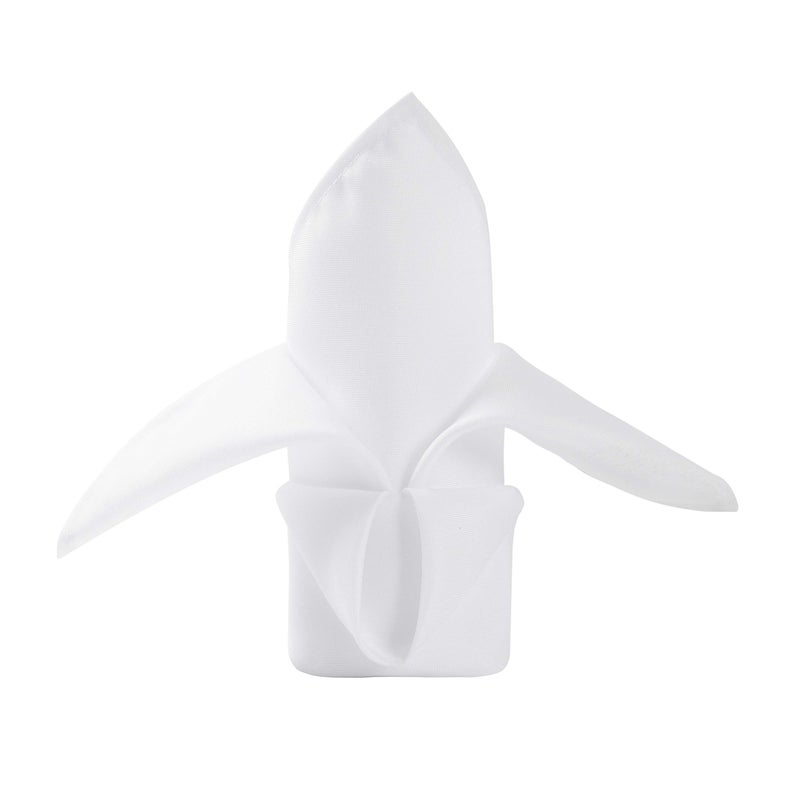50pcs Polyester Cloth Napkins 20 x 20 inch White Dinner Washable Napkins with Hemmed Edges for RestaurantWeddingHotel50White