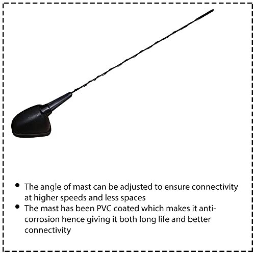 Auto Pearl - APA200 Vehicle Roof Mount Rubber Antenna Mast Flexible Car Antenna with Anti-Theft Design and Car Wash Safe - Black -Punto - Image 3