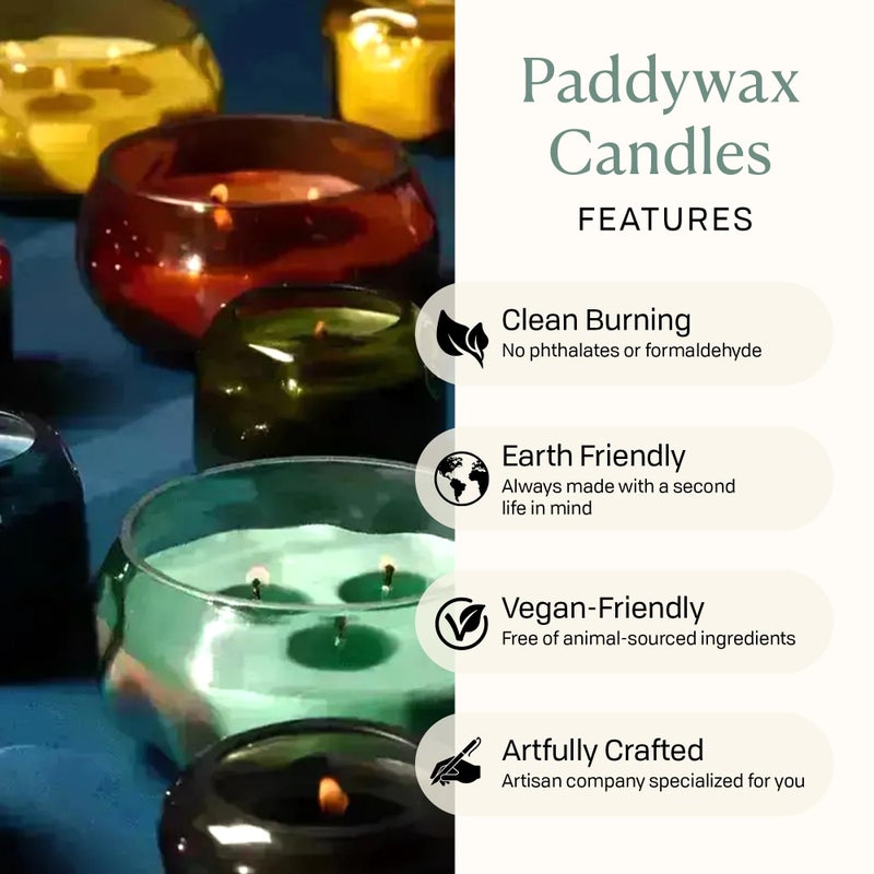 Paddywax Basalt Collection Scented Candle, Soy Wax Blend Glass Jar with Lid, Reusable Home DÃ©cor Candle, 10 oz, Green Vessel, Wild Fig and Cedar - Image 5
