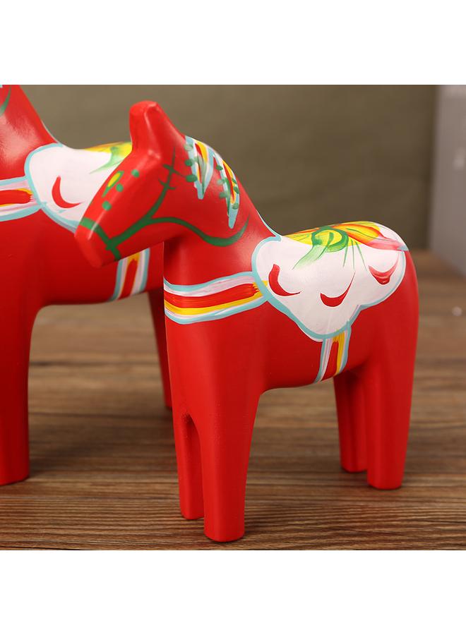 Bluejw Sweden Dala Painted Trojan Horse Ornaments Creative Wooden Hand-painted Crafts Animal Wedding Supplies Pair Hot Sale - Image 5