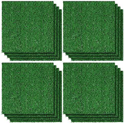 Nuanchu 12 Pieces 6 x 6 Inch Artificial Grass Square Mats Fake Grass Tiles Placemats Turf Patch Table Centerpieces Decor Rug for Crafts Miniature Garden Dollhouse DIY Party Indoor Outdoor Green - Image 1