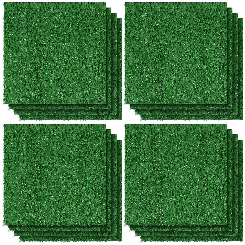 Nuanchu 12 Pieces 6 x 6 Inch Artificial Grass Square Mats Fake Grass Tiles Placemats Turf Patch Table Centerpieces Decor Rug for Crafts Miniature Garden Dollhouse DIY Party Indoor Outdoor Green - Image 2