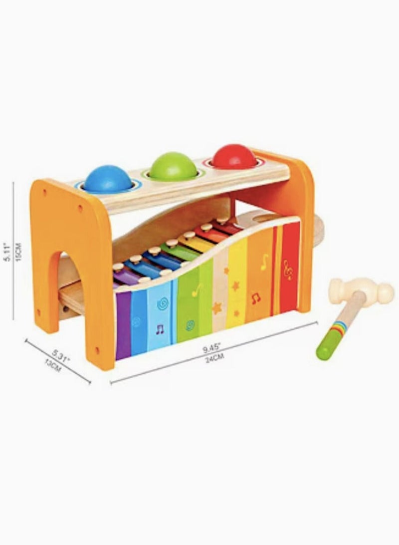 كيدز تويز مجموعة أدوات موسيقية متعددة الوظائف مكونة من 6 قطع من مقاعد الباوند والصنبور للأطفال 30 × 15 × 18 سم - Image 5
