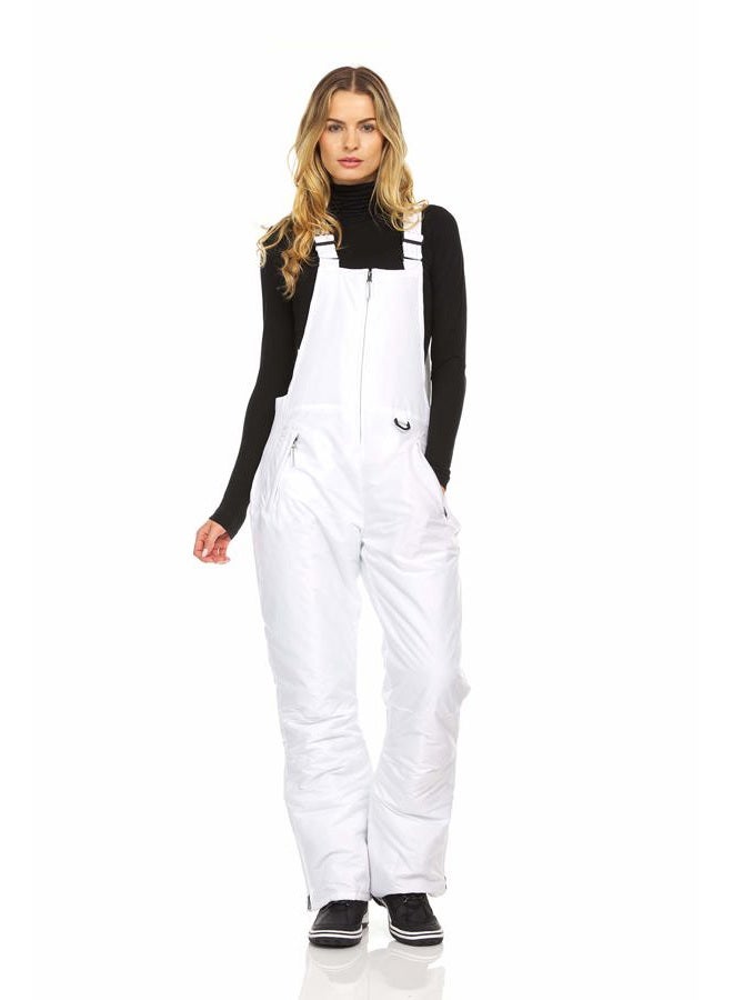 Arctic Quest Womens Ski Snow Bibs Pants Insulated Water Resistant Overalls Snowboarding Winter Waterproof Pants Women, White, 3X - Image 1