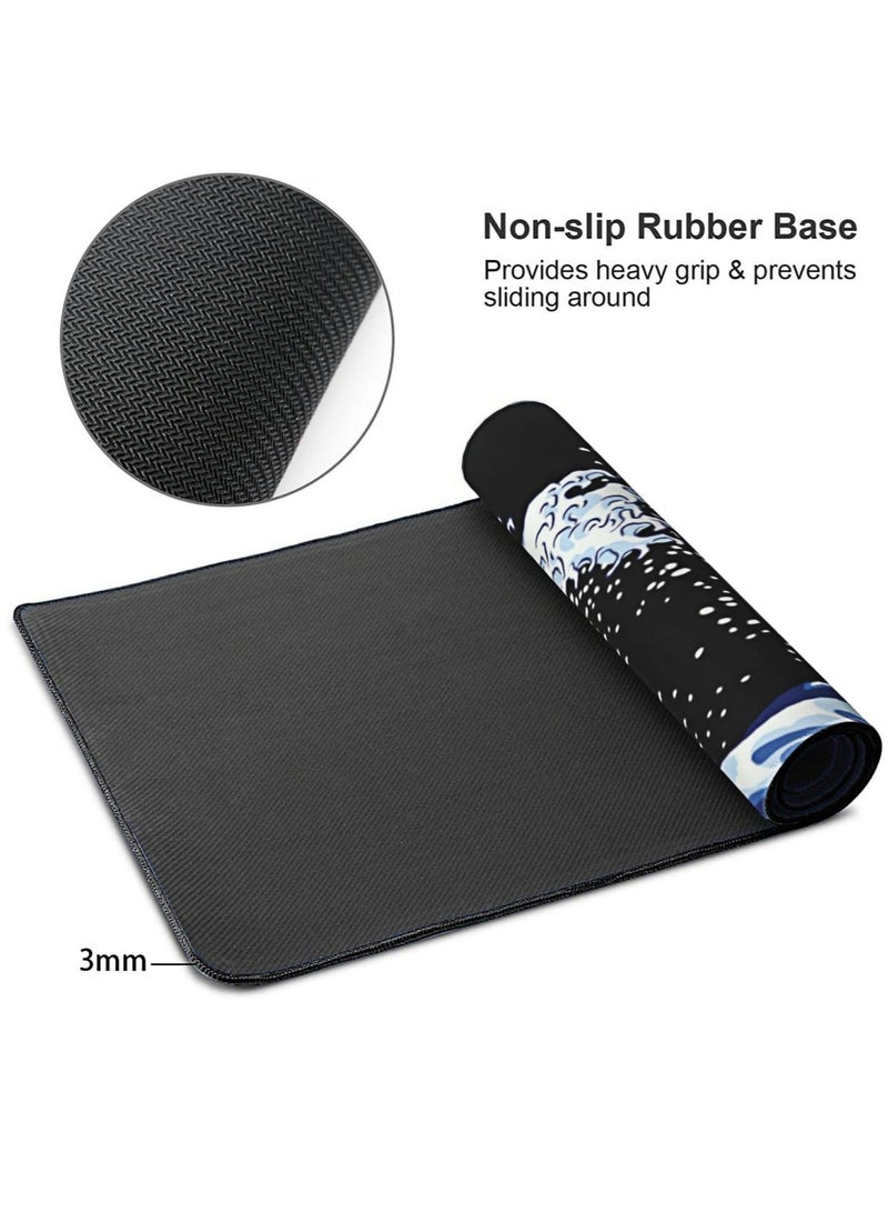 Japanese Sea Waves Gaming Mouse Pad - 70 X 30 cm -  Anti Slip Base - Speed Edition - Image 3