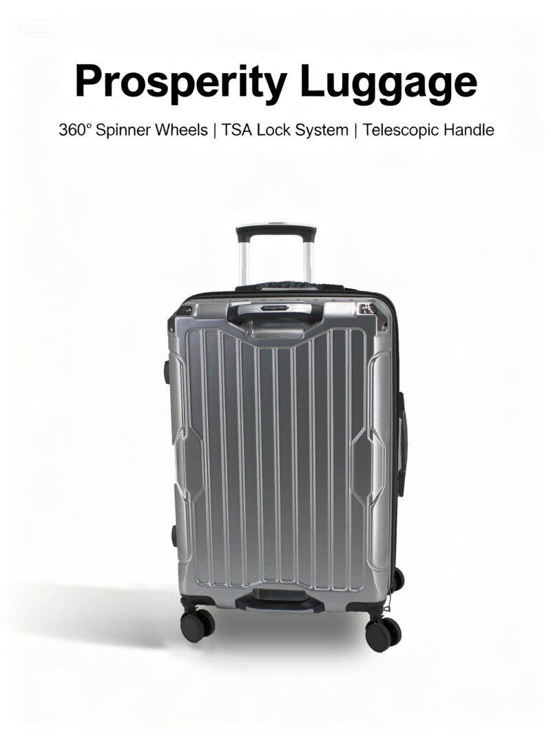 الازدهار مجموعة أمتعة بروسبيرتي 3 قطع مع حاملة كوب قابلة للطي، السوايات صلبة القشرة ABS+PC، عجلات صامتة 360°， قفل TSA، 20/24/28 بوصة - Image 3