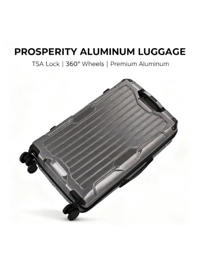 الازدهار مجموعة أمتعة بروسبيرتي 3 قطع مع حاملة كوب قابلة للطي، السوايات صلبة القشرة ABS+PC، عجلات صامتة 360°， قفل TSA، 20/24/28 بوصة - Image 4