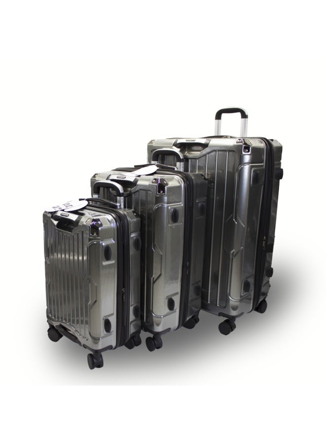 الازدهار مجموعة أمتعة بروسبيرتي 3 قطع مع حاملة كوب قابلة للطي، السوايات صلبة القشرة ABS+PC، عجلات صامتة 360°， قفل TSA، 20/24/28 بوصة - Image 1