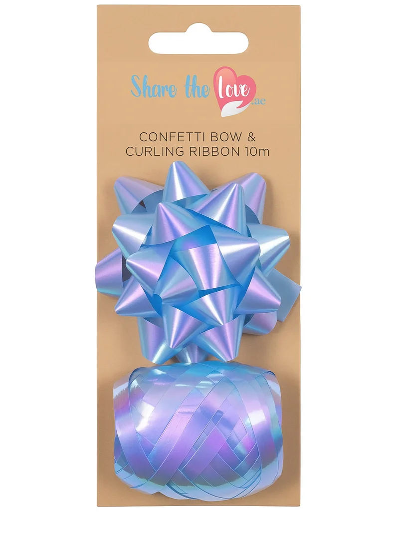 شير ذا لوف  شريط هدايا فاخر أزرق فاتح لامع