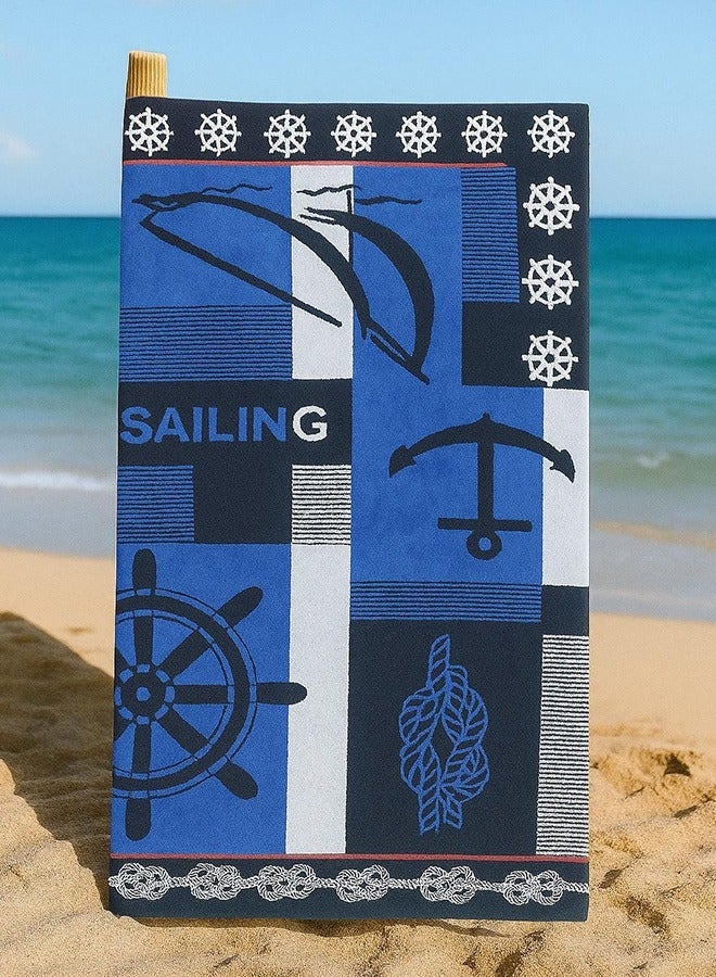 snooze Snooze Beach towel, 170*90 cm, helm design  - Image 1