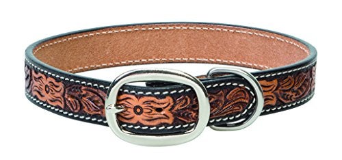 Weaver Leather Pet Floral Tooled Dog Collar, Natural, 1" x 19" - Image 5